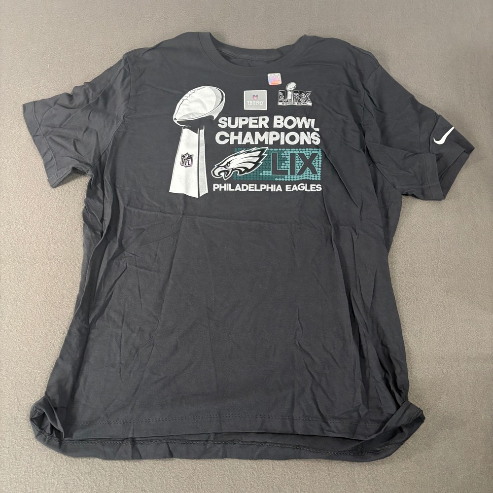Nike Philadelphia Eagles Super Bowl LIX Champions Shirt Mens Size XXL Anthracite